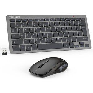 TECKNET Wireless Keyboard and Mouse Combo Mini Cordless Computer Keyboard